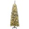 Pre-lit Snow Flocked Artificial Pencil Christmas Tree with 250 LED Lights